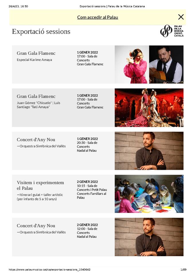 2022 - Concert List